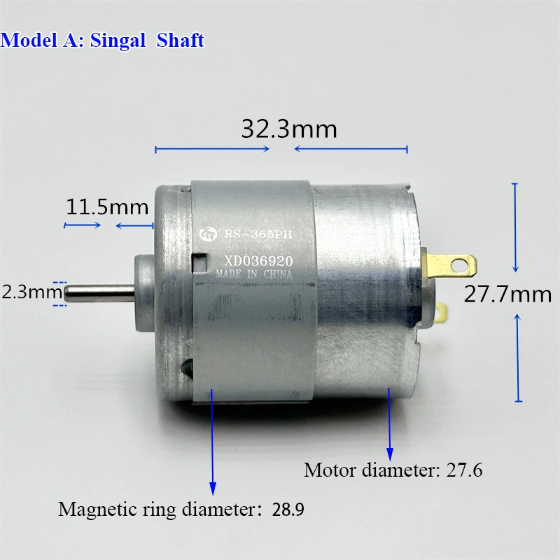 Orginal MABUCHI RS-365PH-13205 Carbon Brush Motor Singal Shaft/ Dual Shaft DC 12V 18V 24V 8200RPM High Speed for Hot Air Gun