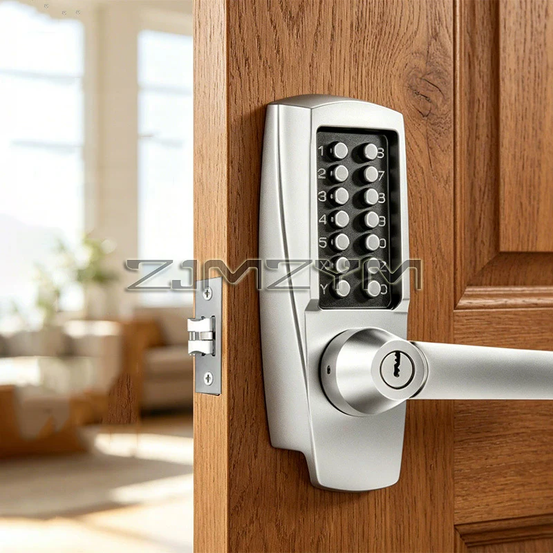 Mechanical Password Number Latch Lock with Key Waterproof Outdoor Use Lock Non‑Power Anti‑Theft Safety Home Accessory