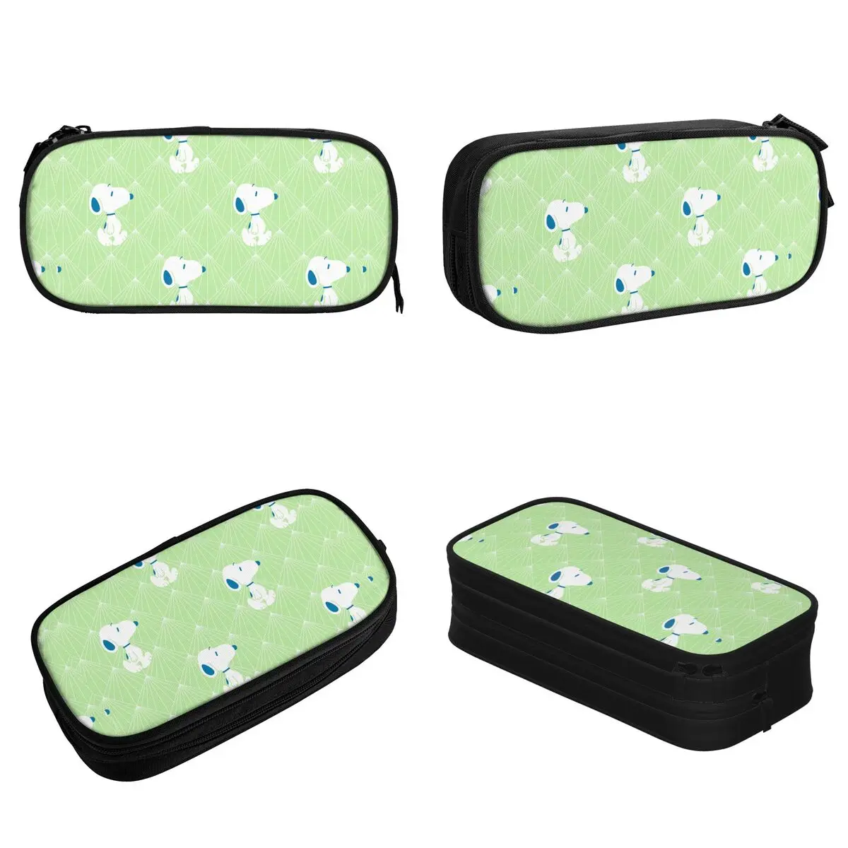 Snoopy Green Deco Dreams Pattern Pencil Cases Fun Pen Holder Bag Kids Big Capacity Students School Gift Pencilcases