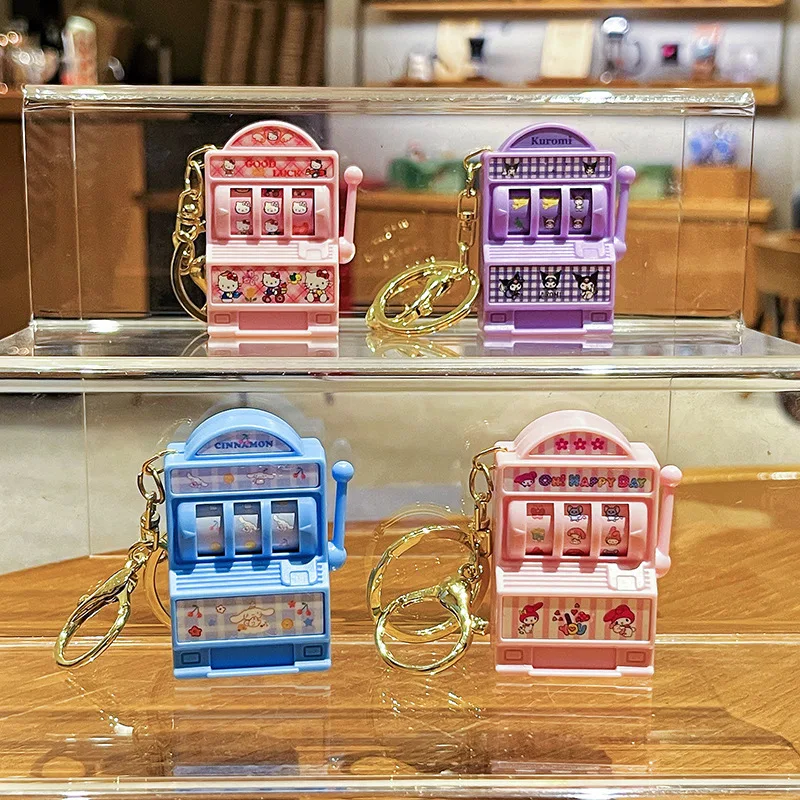 

Sanrio Creative Fruit Lottery Machine Keychain Kawaii Cartoon Hello Kitty Kuromi Bag Pendant Children's Small Gifts