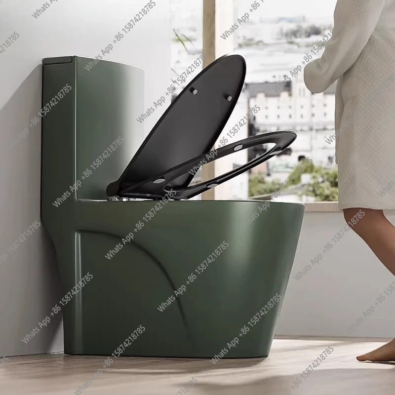 Big pipe green toilet creative household one-piece personalized color toilet siphon silent toilet