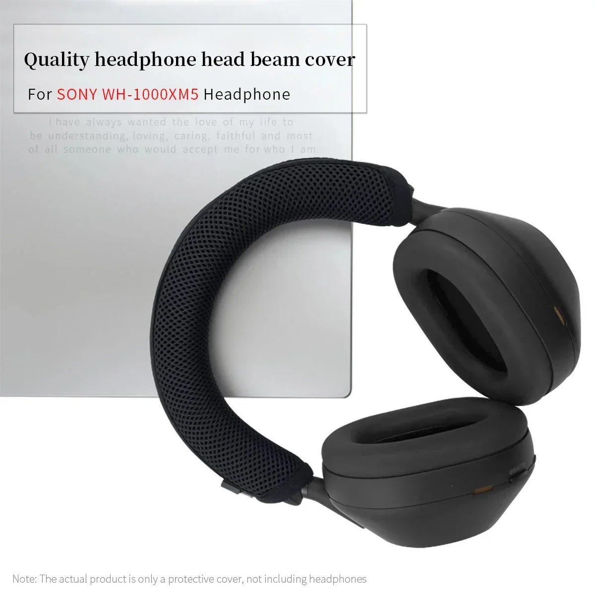 Funda protectora de alta calidad para la diadema de los auriculares Sony WH-1000XM5, con cremallera y tejido de punto.