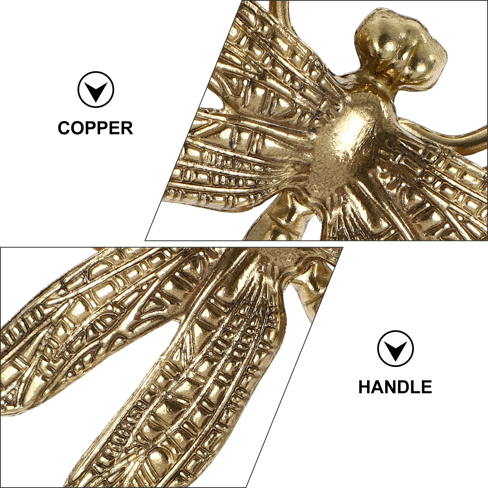 

Copper H Dragonfly Shaped Single hole Knob Gold Cabinet Hardware Decorative Furniture Accessory Durable Premium Design