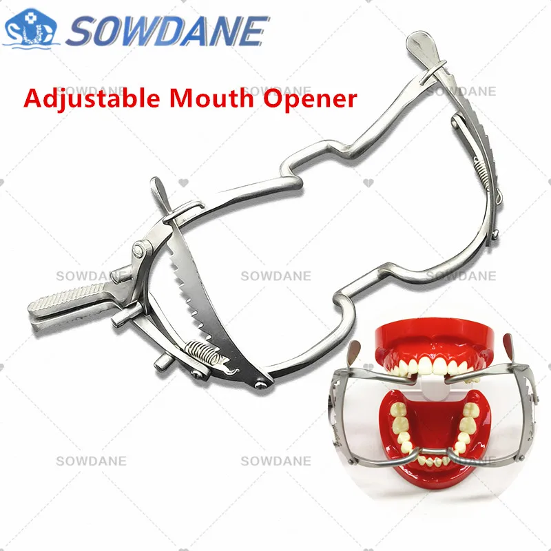 Dental Implant Adjustable Mouth Opener Gag Whitehead 13cm Length Stainless Steel Sand Blasting Teeth Whitening Retractor Tool