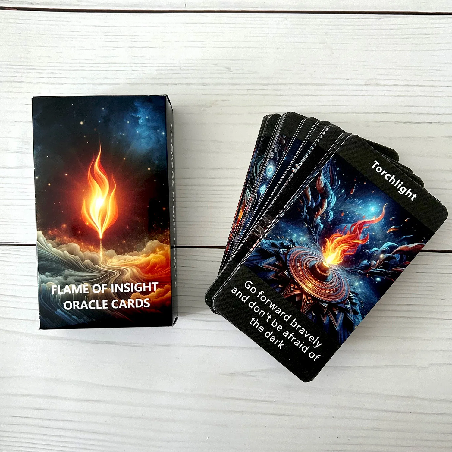 Flame Subconscious Power Thickening 52PCS 68*120mm Oracle Tarot Cards Board Games Psychological Comfort Innovation
