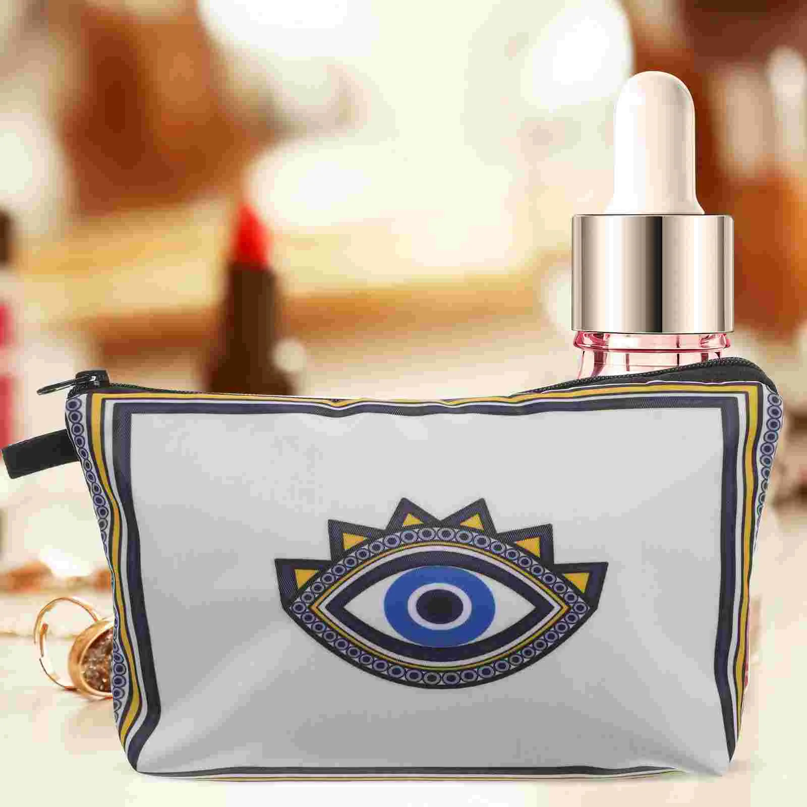 

Bag Cosmetics Makeup Organizer Evil Eye Zipper Coin for Women Pouches Portable