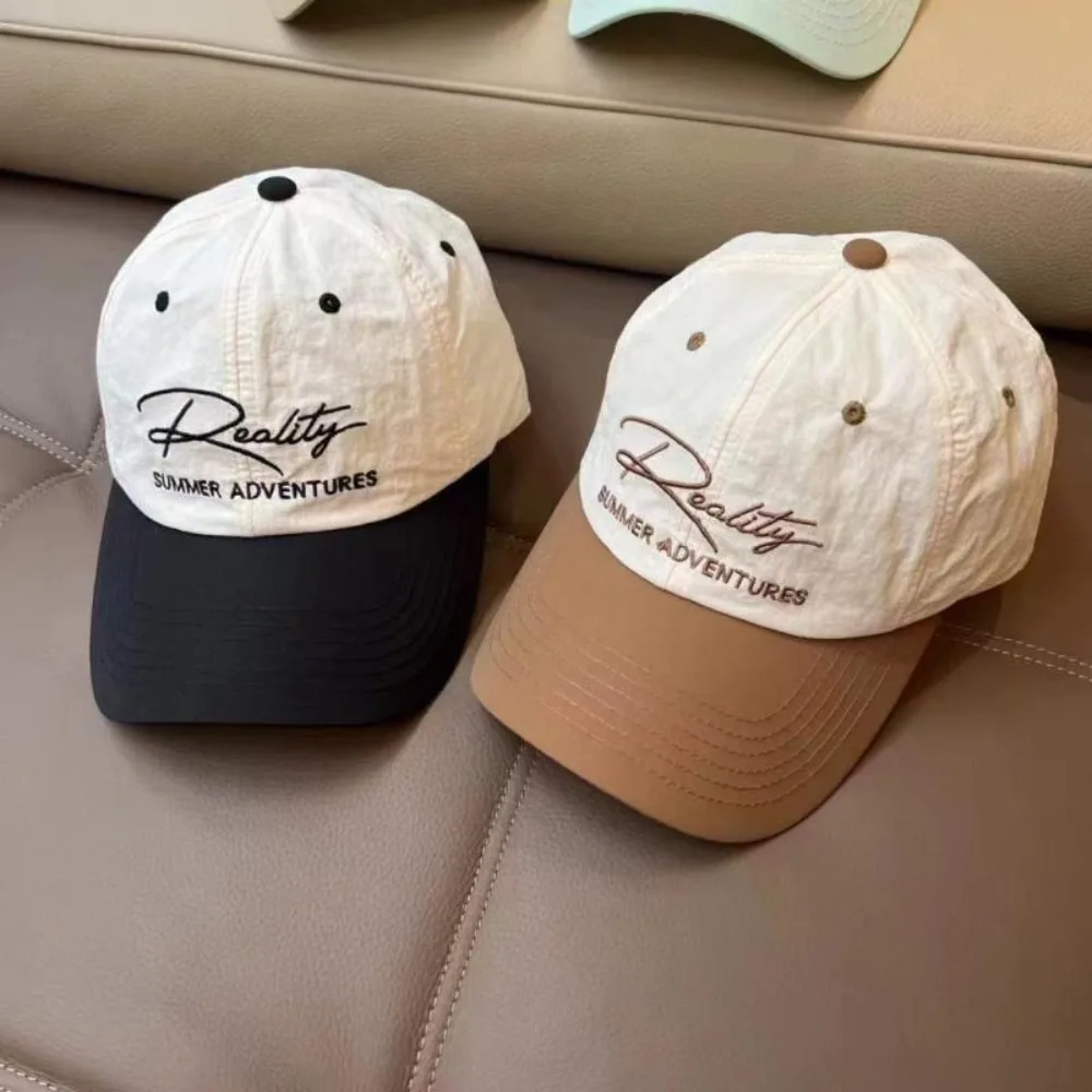 الكورية نمط التجفيف السريع قبعة بيسبول لينة الشمس واقية أفضل قبعة التطريز الأبجدية المرأة قبعة الصيف في الهواء الطلق #2