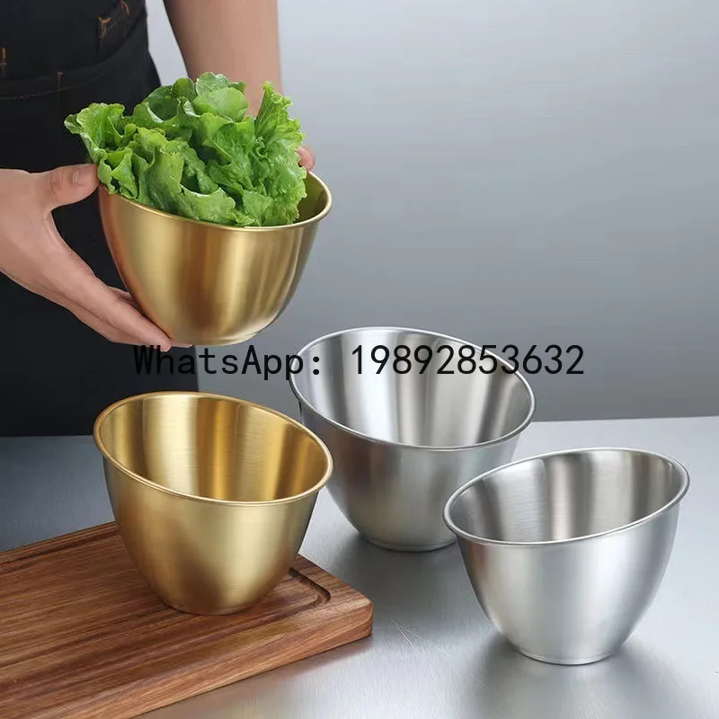 Zz304 stainless steel lettuce bowl, slanted bowl, commercial barbecue restaurant, hot pot restaurant, lettuce and vegetable