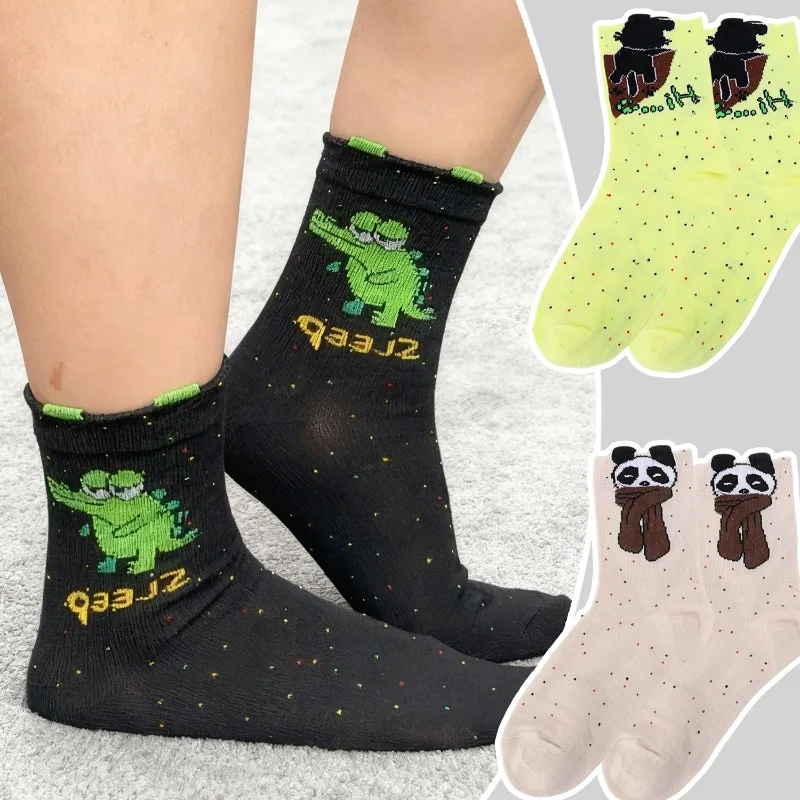 1/4pairs الكورية نمط الجوارب الكرتون الحيوان لينة امتصاص العرق الجوارب للرجال النساء لطيف القط تصميم Harajuku جوارب الموضة #2