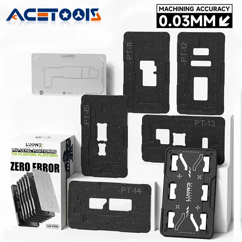 LUOWEI LW-PT01 Middle Frame BGA Reballing Stencil Platform for iPhone X-16 Series Motherboard Layered Rework Soldering Kits
