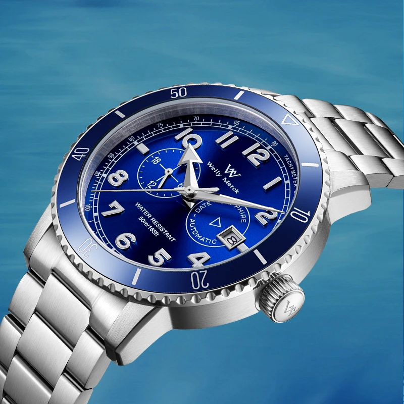 WM watch Miyota Automatic 8217 mechanical watch 316L stainless steel sapphire crystal 50M water resistance 42MM case size WM147