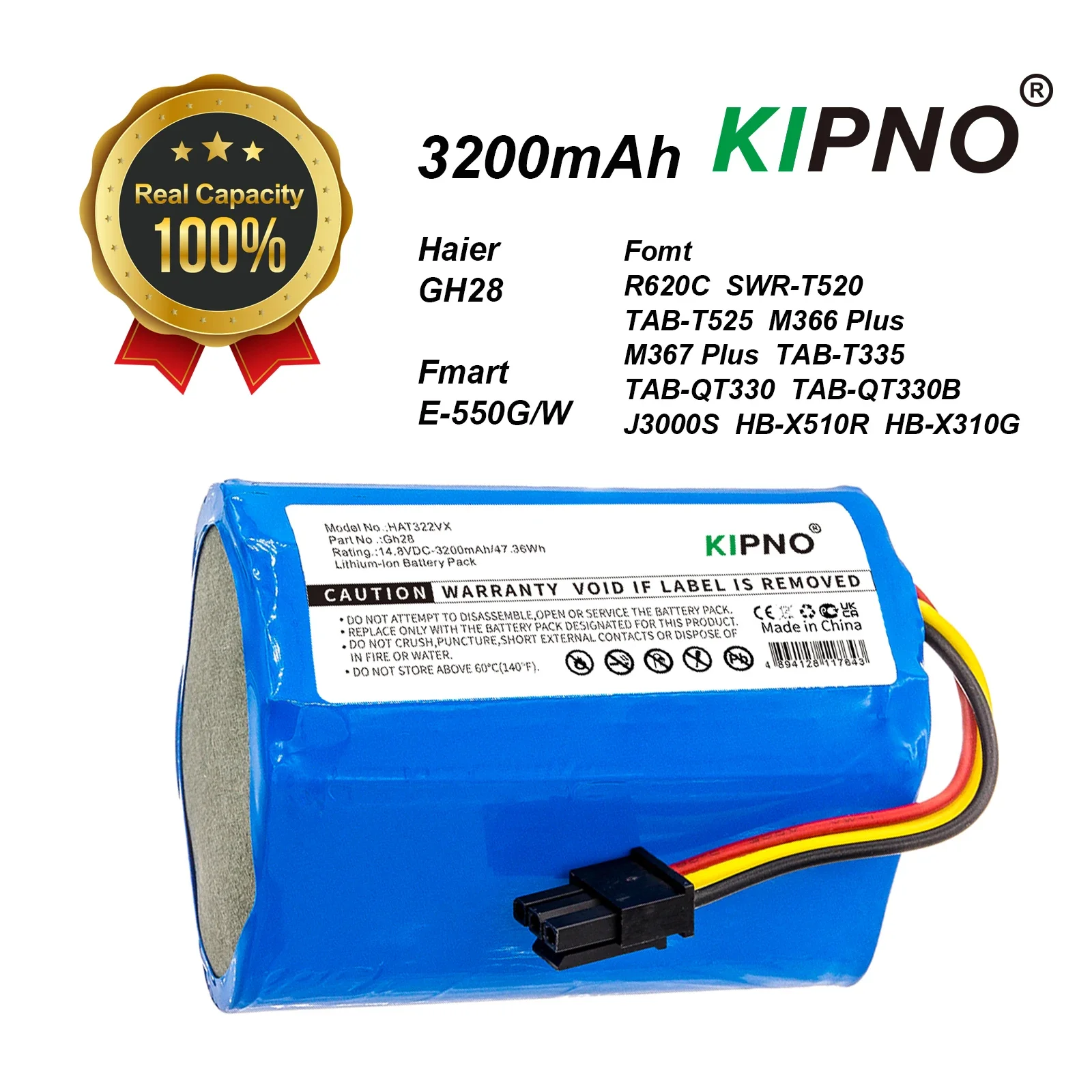 

3200mAh Lawn Mowers Battery Compatible with Haier GH28 Fmart E-550G/W Fomt R620C SWR-T520 TAB-T525 M366 plus M367 plus TAB-T335