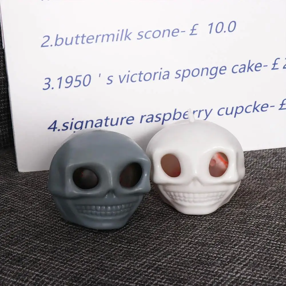 Vent Ball Sensory Skull Squeeze Ball Fidget Scary Skull Vent Toys Funny Gothic Gothic Pinch Skull Head Halloween Toy