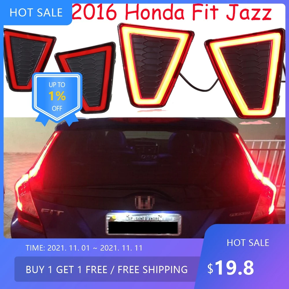 

Авто задний фонарь Bupmer для Honda Fit Jazz, задний фонарь тормоза 2014 ~ 2016y, светодиодные автоаксессуары, задний фонарь для Honda Jazz Fit, задний фонарь