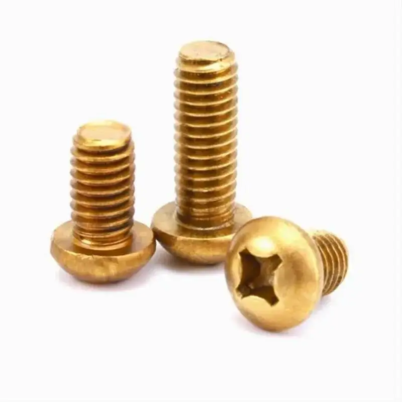 20Pcs/Lot 2#-56 4#-40 6#-32 8#-32   UNC UNF Brass Phillips Round Head Machine Screws / Pan Head Brass GB818 Set