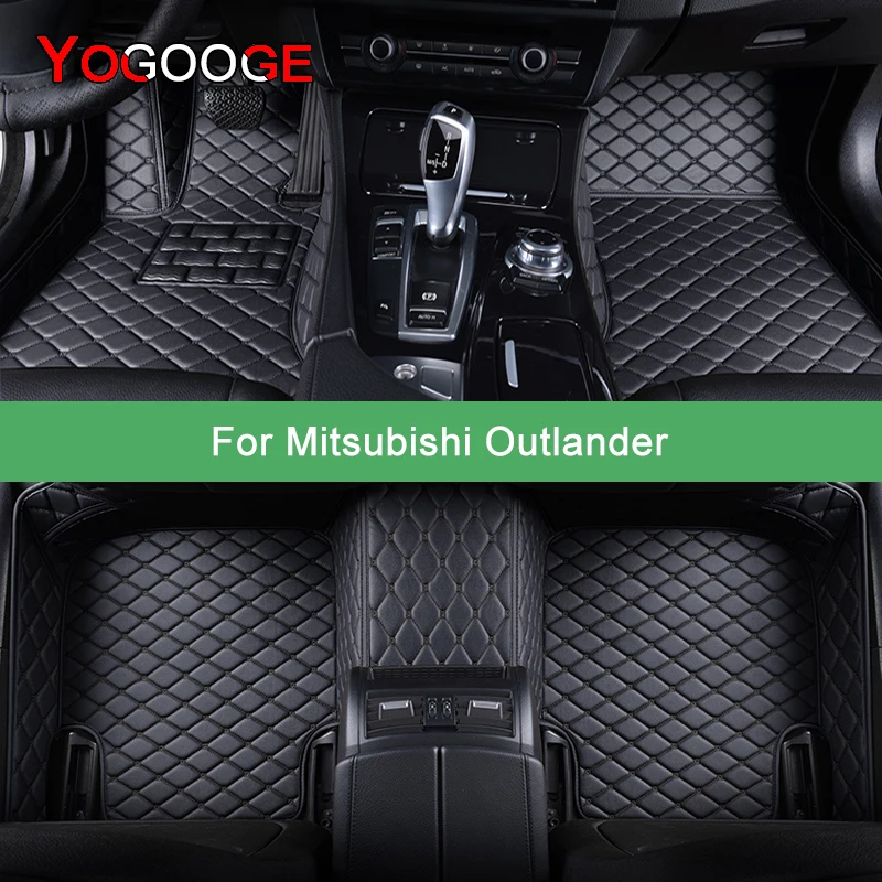 

YOGOOGE Custom Car Floor Mats For Mitsubishi Outlander 2000-2023 Auto Carpets Foot Coche Accessorie