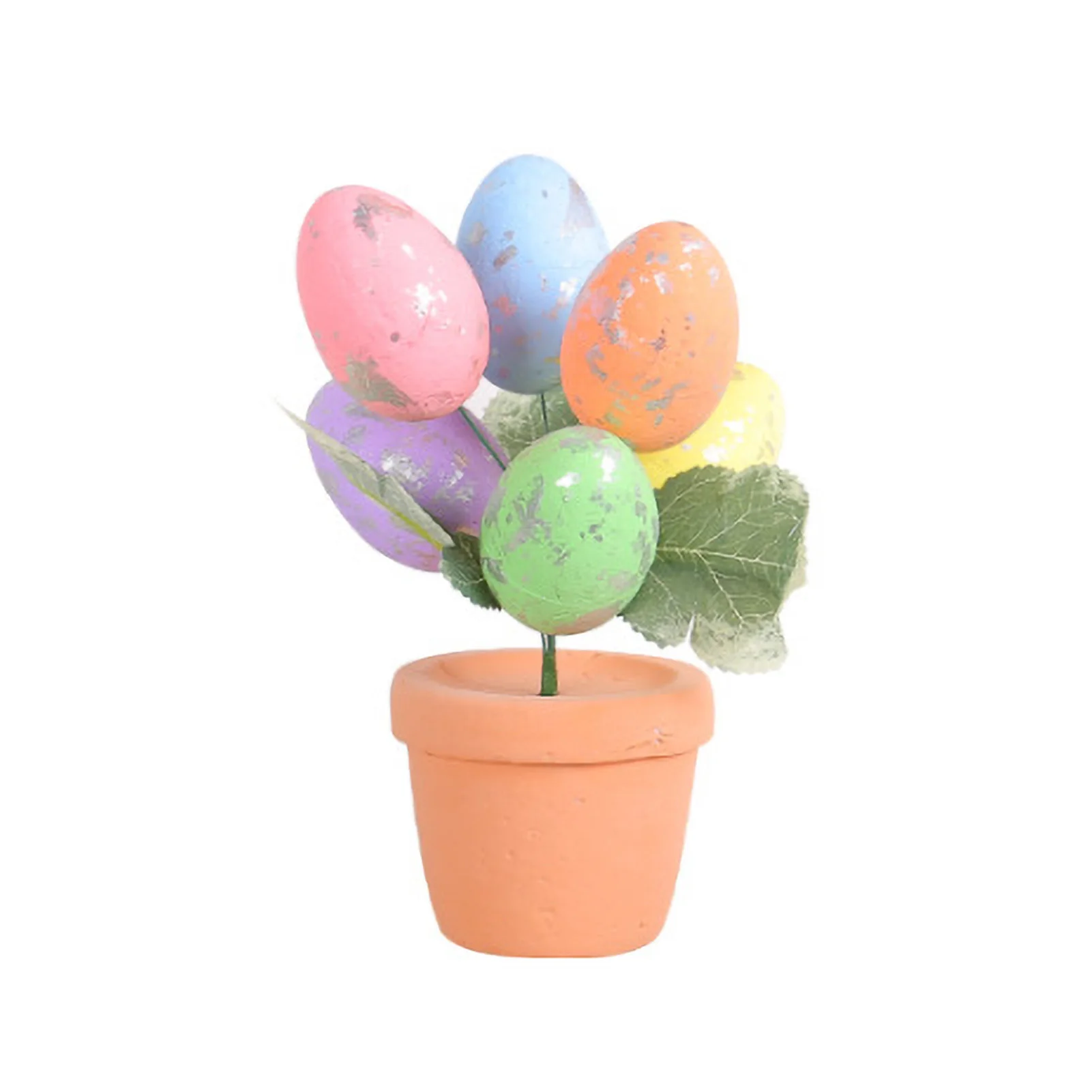

2025 Easter Spotted Egg Potted Plant Simulation Eggs Free Easter Desktop Ornament DIY Festival Home Decorations