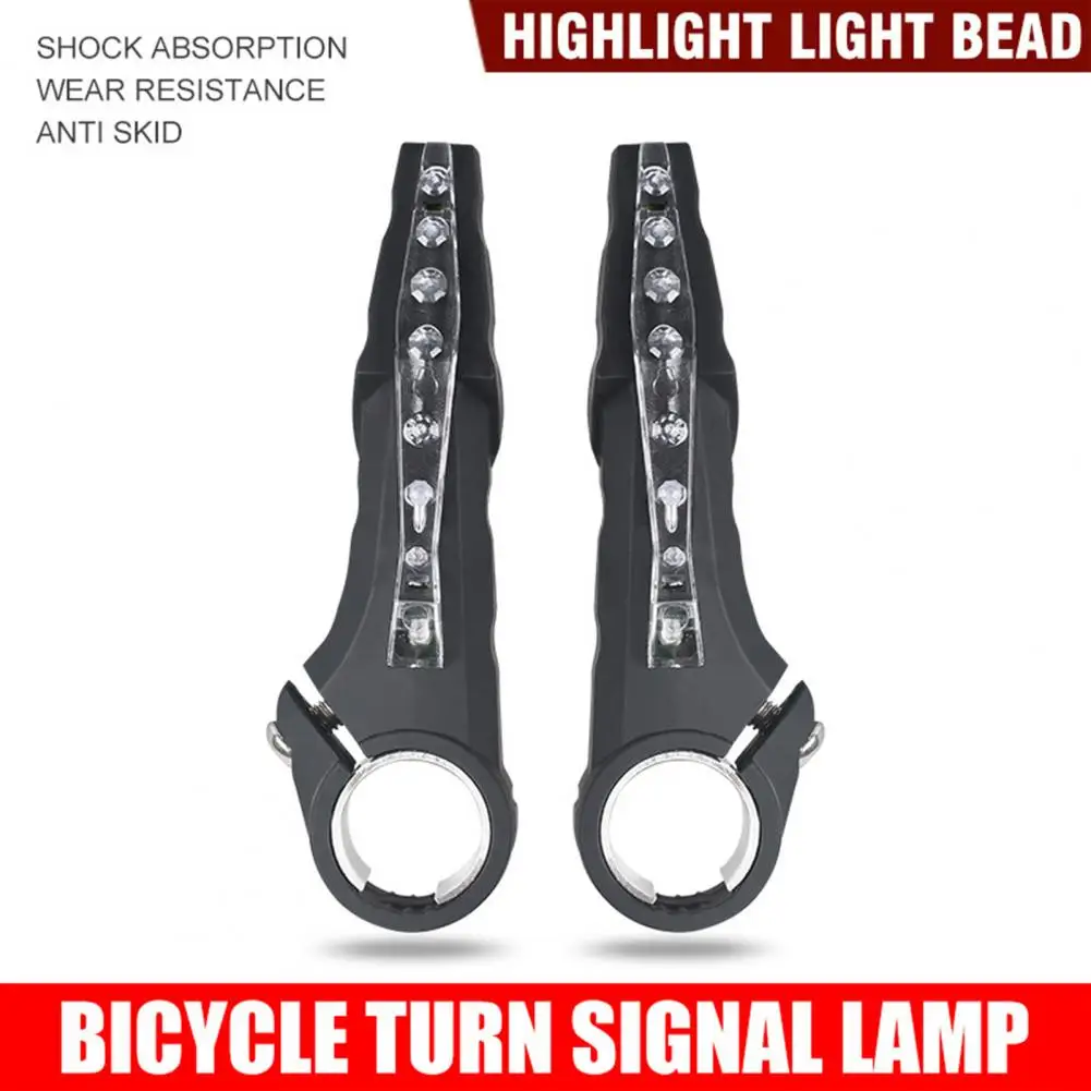 1 Pair Bike Turn Lights Safe Bike Handle Bar Signal Warning Lights Easy Installation Warning Lights Bicycle Accessories