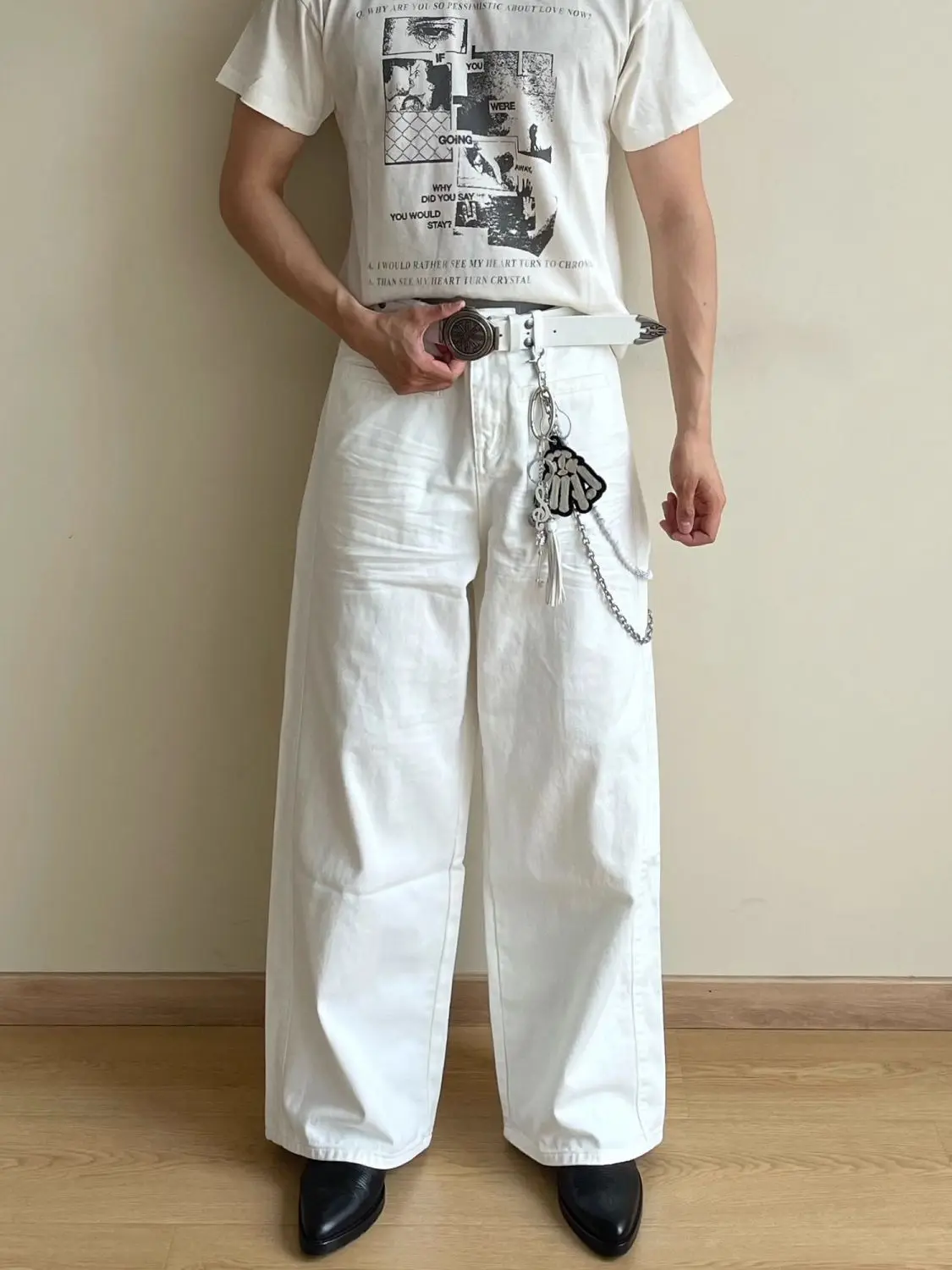 Jean Vintage blanc pour femme, taille haute, Baggy, décontracté, Y2K, années 2021, pantalon Cargo droit, Streetwear, jambes larges, Denim, automne 2000