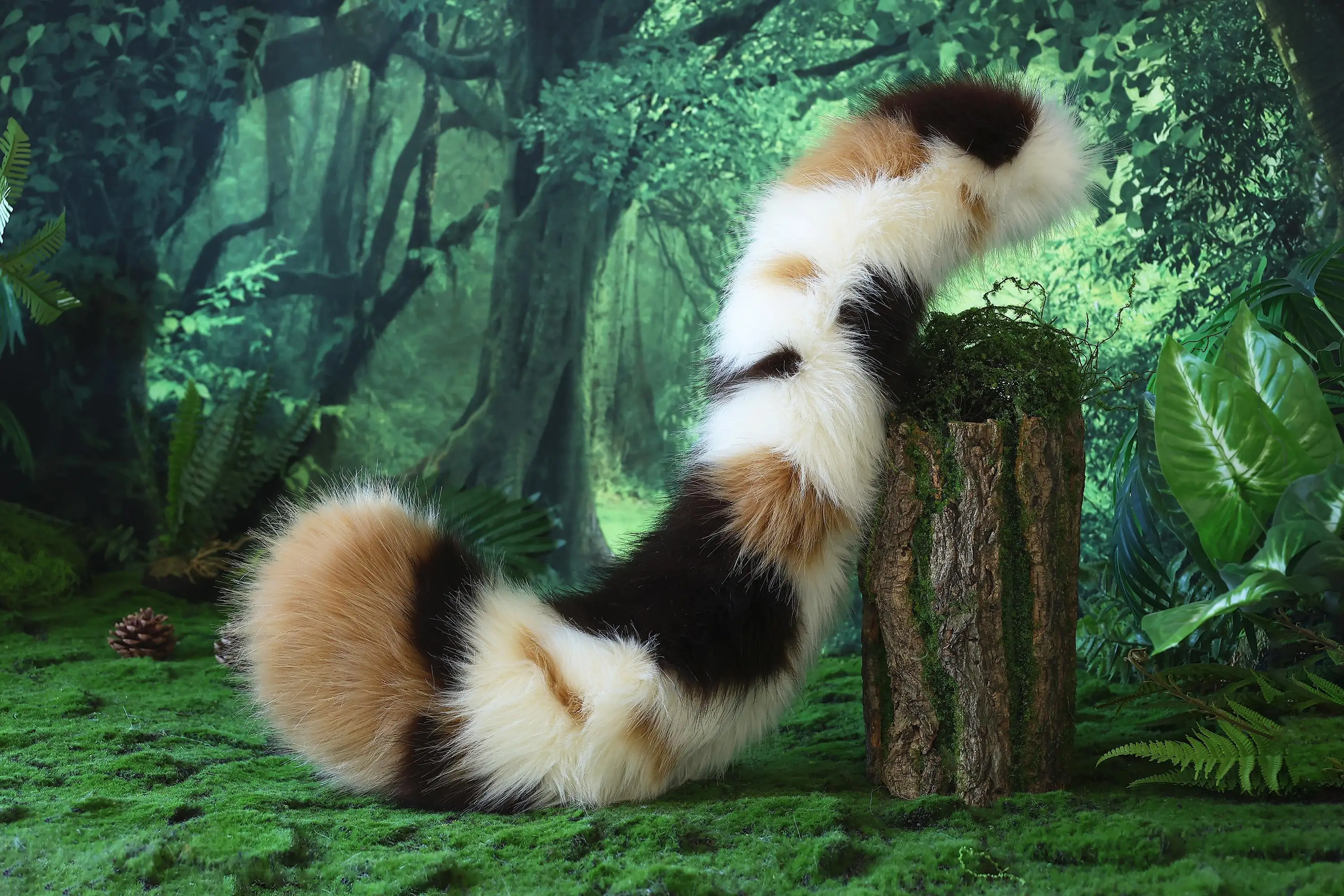 Realistic faux fur Highland lynx cat ear and tail cat cosplay set, animal ear headband, includes faux fur tail, Halloween gift. 4