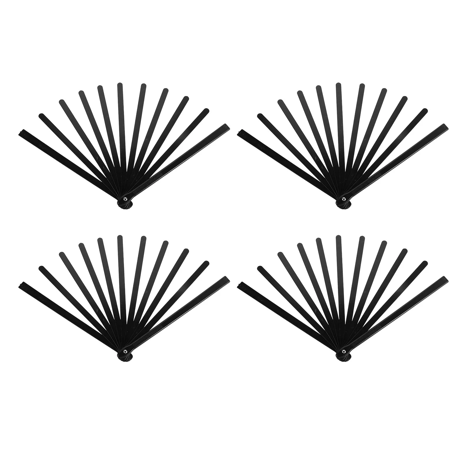 4Pcs Black Plastic Folding Fan Frame Blank Hand Fan DIY Craft Parts for Martial Arts Dance Cosplay Wedding Fans