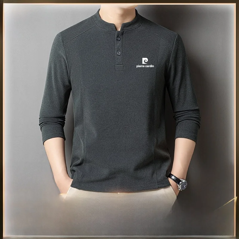 

Мужская теплая толстовка Pierre Cardin с длинным рукавом, осенне-зимняя, с высоким воротником, двусторонний вельвет, стандартный крой