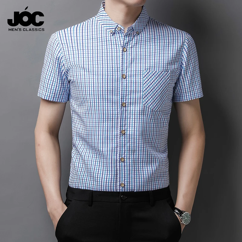 New Men's Casual Plaid Short Sleeved Lapel Shirt Summer Fashionable and Comfortable Wrinkle Resistant Top Without Ironing