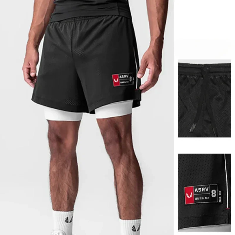 

Men's Basketball Shorts Quick Dry Running Gym Shorts 2-in-1 Double-decker Mesh Summer Sports Jogger Fitness Workout Short Pants