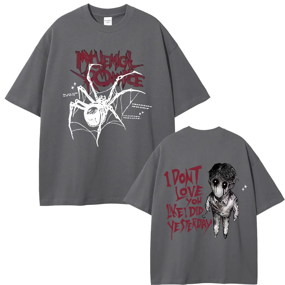 بلدي الكيميائية الرومانسية العرض الأسود أنا لا أحبك كما فعلت أمس تي شيرت الرجال روك الشرير ايمو العنكبوت الجرافيك تي شيرت #3