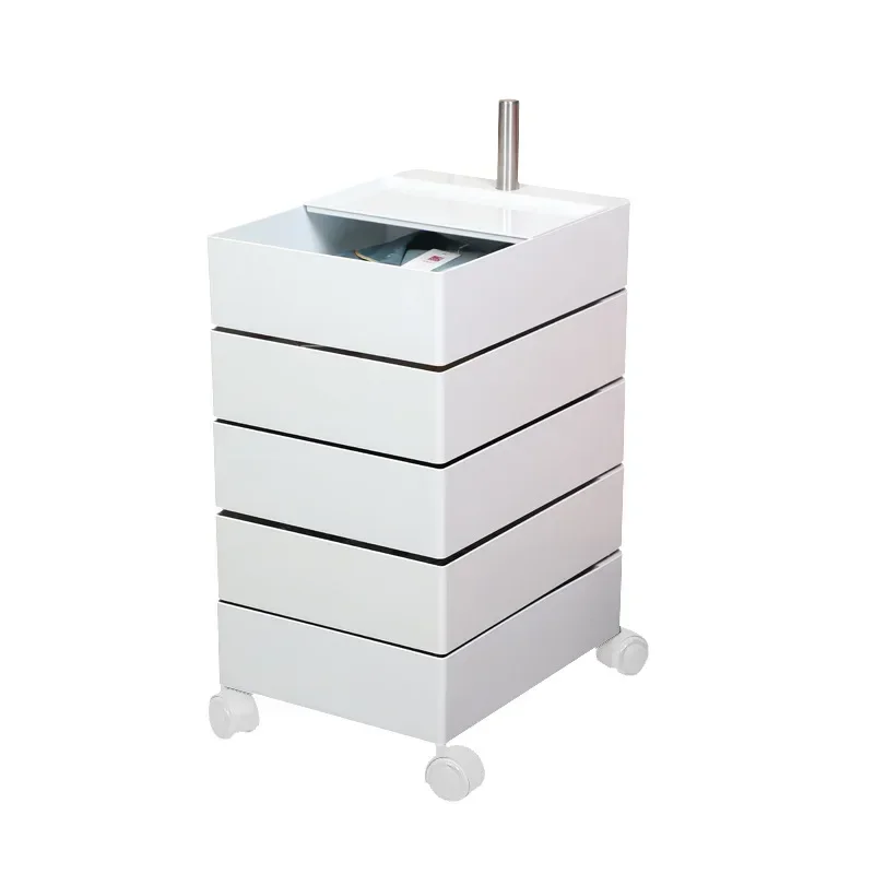 360 Rotating Cabinet Movable Bedside Table Sofa Side Cabinet Locker Simple Drawer Cosmetics Storage Cabinet