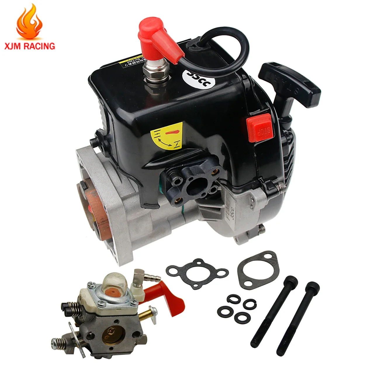 35cc 4 Bolt Engine with RUIXIN Carburetor for 1/5 HPI BAJA FG FS Rovan King Motor Losi 5ive T FID DDT GOPAD MCD TRUCK PARTS