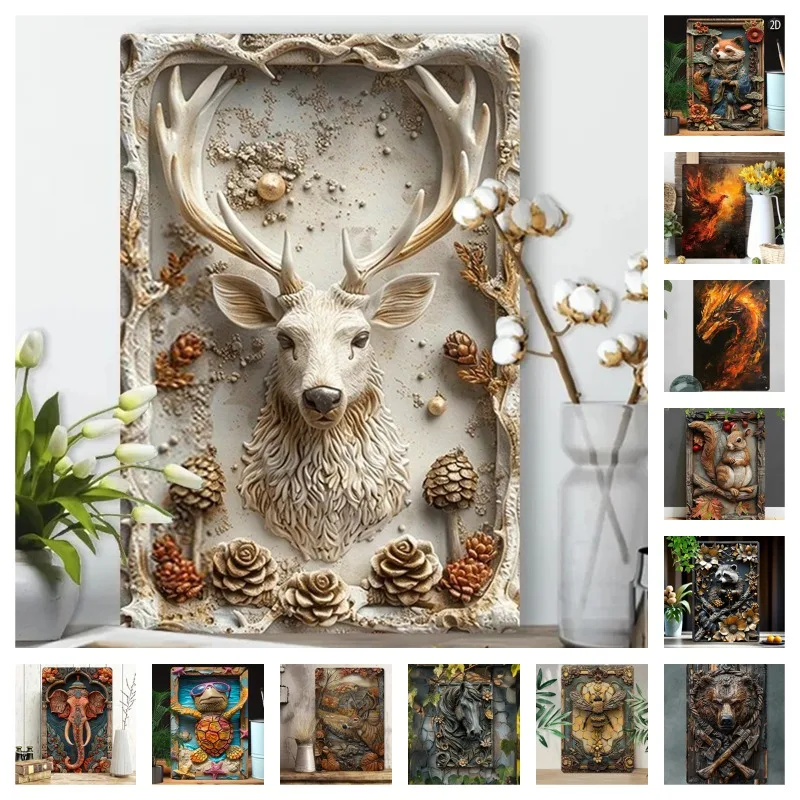 

1Pc Vintage Metal Animals Insect Wall Art Plaque Sign Perfect for Cafe Man Cave Bars Garden Home Room Clubs Bedroom Garage Decor