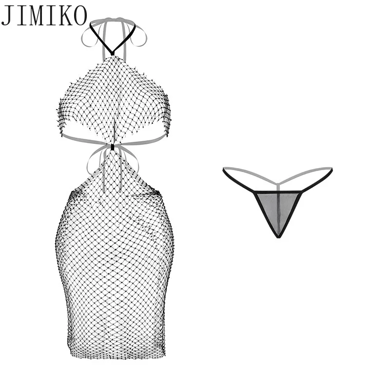 

Эротическое белье, сексуальное прозрачное платье, сетчатая ночная рубашка со скелетом, блестящие платья для ночного клуба, эротическая сетка 18+, ночная одежда JIMIKO