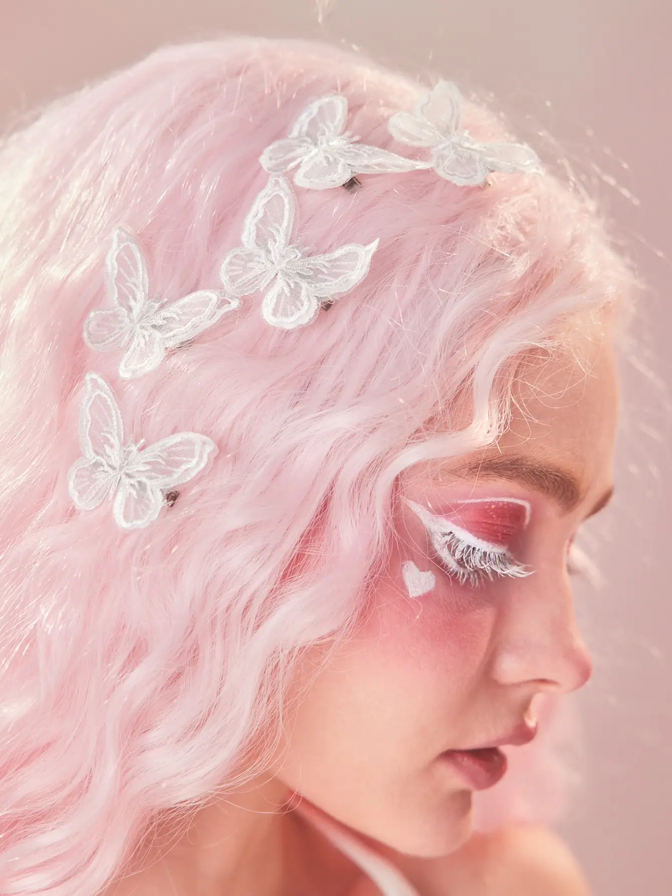 5Pcs Sweet White Lace Butterfly Hair Clips Butterfly Hair Barrettes Sweet Hairpins for Women Wedding Hair Accessories