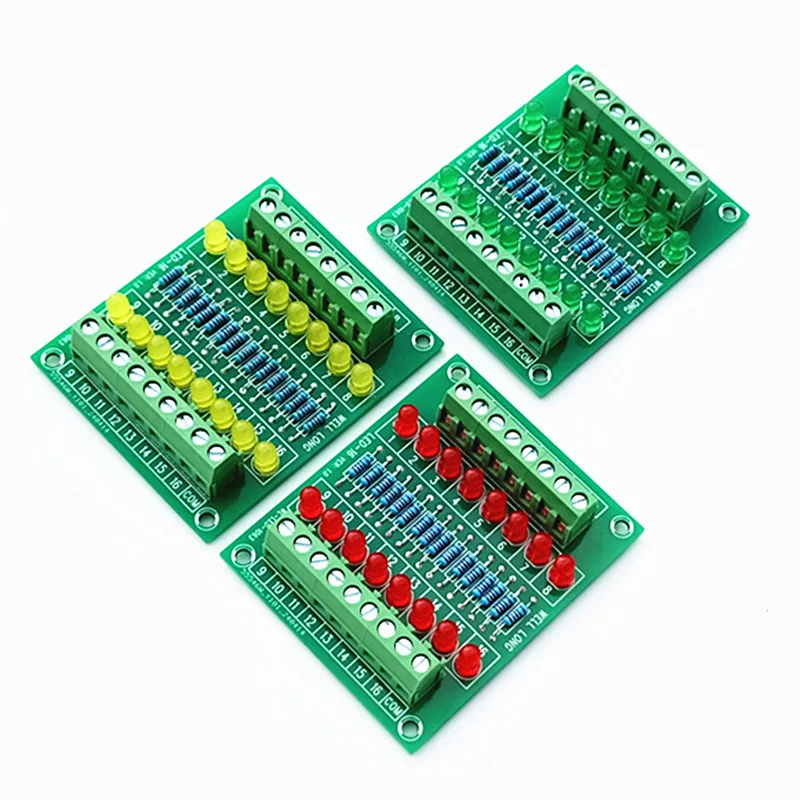 16 LED Indicator Light Module 5~48VDC Common Positive/Negative