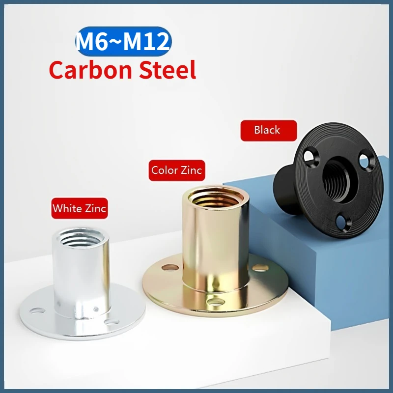 

M6 M8 M10 M12 Carbon Steel Iron Plate Nut Three-hole Flange Nuts Coupling Thread Fastener Lock Sofa Furniture Accessory T Nuts