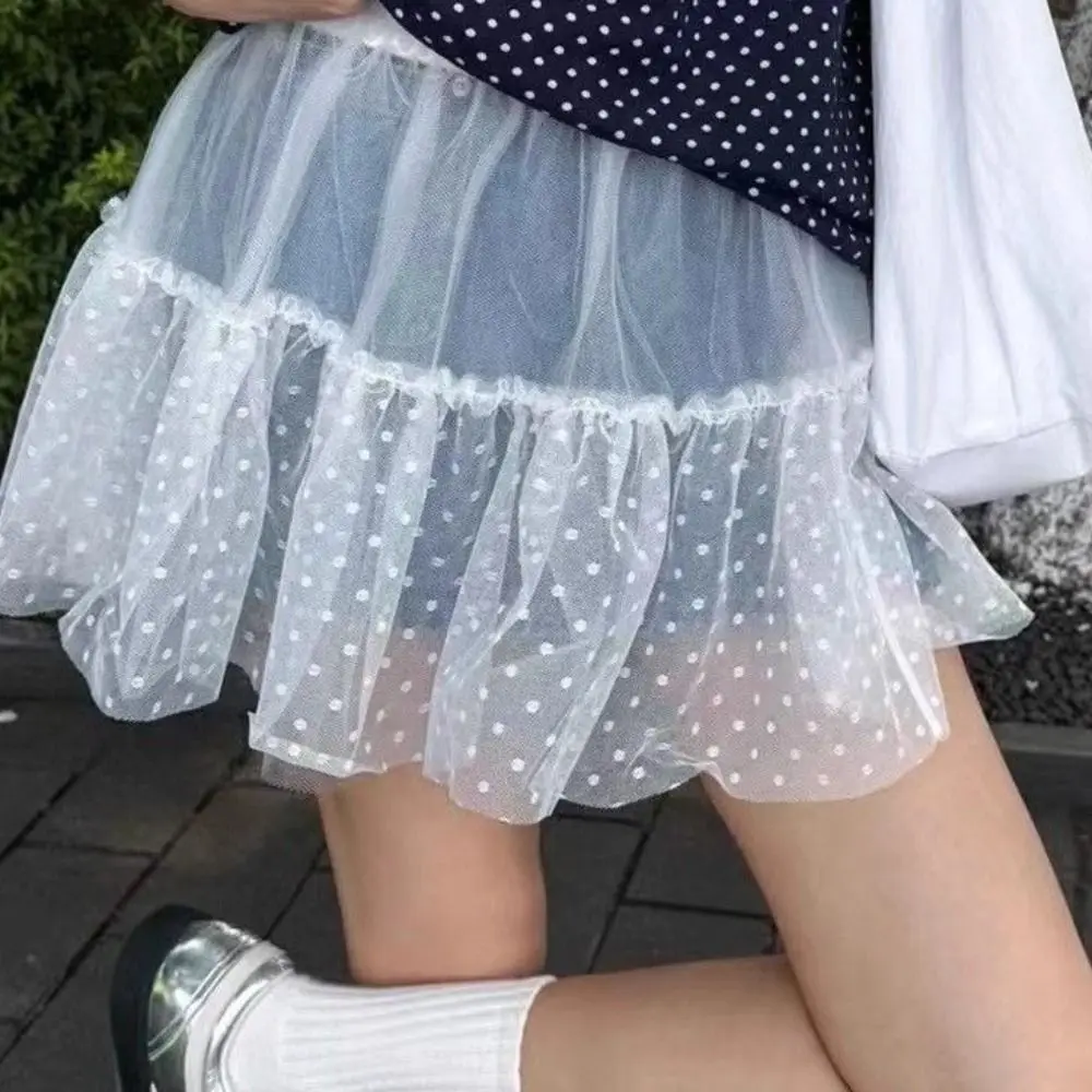 New Embroidered Flower Lace Mini Skirt Y2K Streetwear Harajuku Lace Up Ruffles Skirt See Through Pleated Skirts Jeans Decoration