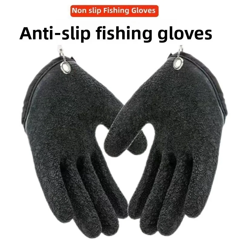 قطع مقاومة قفازات الصيد ثقب برهان عدم الانزلاق قبضة الصياد قفازات مقاوم للماء حماية اليد إغراء الصيد التعامل مع الأسماك