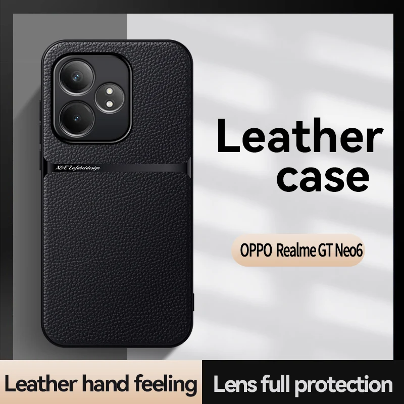 For Realme GT6 GT 6T Neo 6 Neo6 SE Case Shockproof Car Magnetic Holder Leather Phone Cases For Realme GT Neo6SE Soft Back Funda