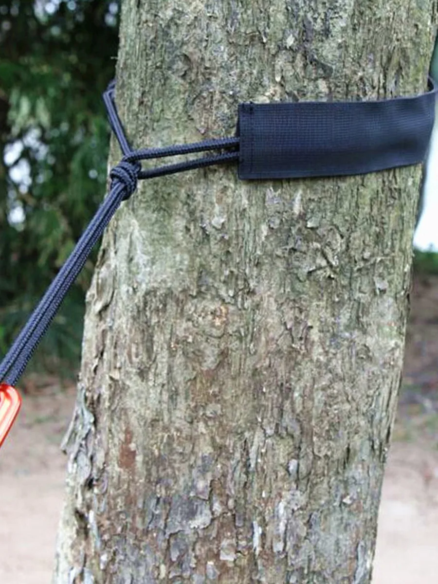 Essentiel de camping en plein air : corde d'attache pour hamac résistante à l'usure avec manchon d'économie d'arbres
