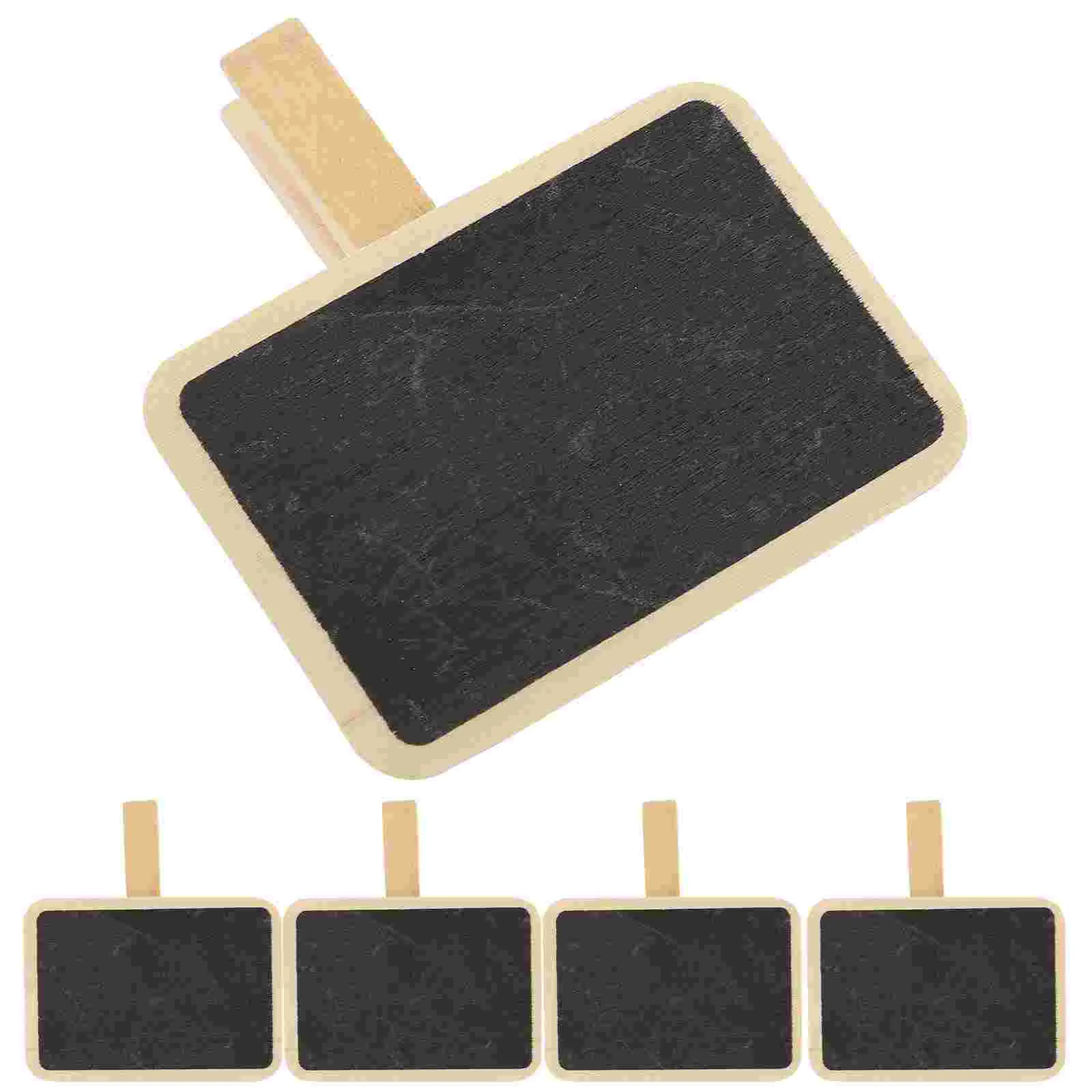 

10 Pcs Rectangle Clip Message Board Office Blackboard Memo Clips Wood Wooden