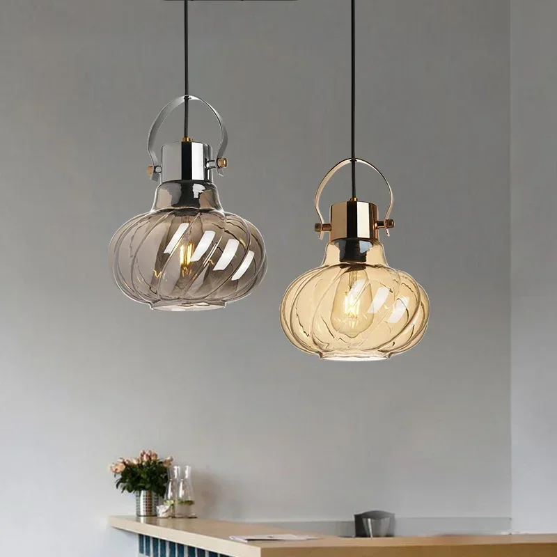 

Vintage Glass LED Pendant Lights Hanging Lamps Chandelier Nordic for Living Room Lighting Fixtures Hanglamp Home Decor