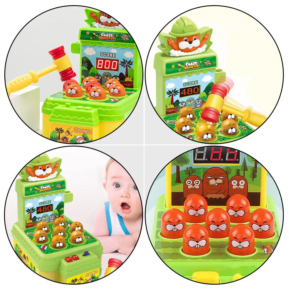 1Pcs Whack Hammer Game Educational Kids Fun Interactive Playtime Birthday Gift Early Learning Hammering Hammering Toy