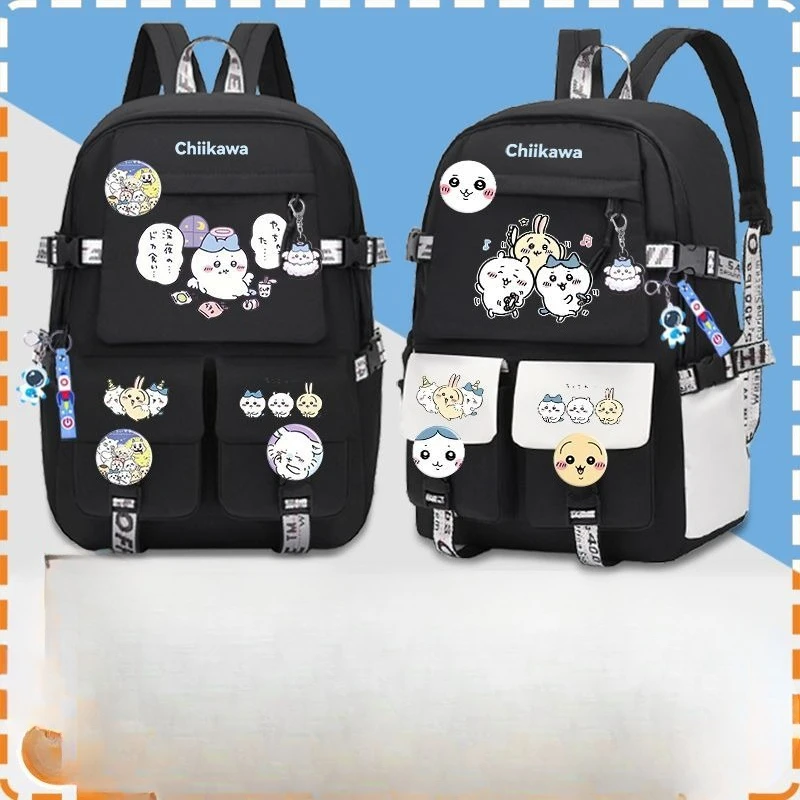 Anime Cartoon Kawaii Chiikawa School Bag Large Capacity Good Looks Backpack Printing Zipper Practical Wear-resistant Antifouling