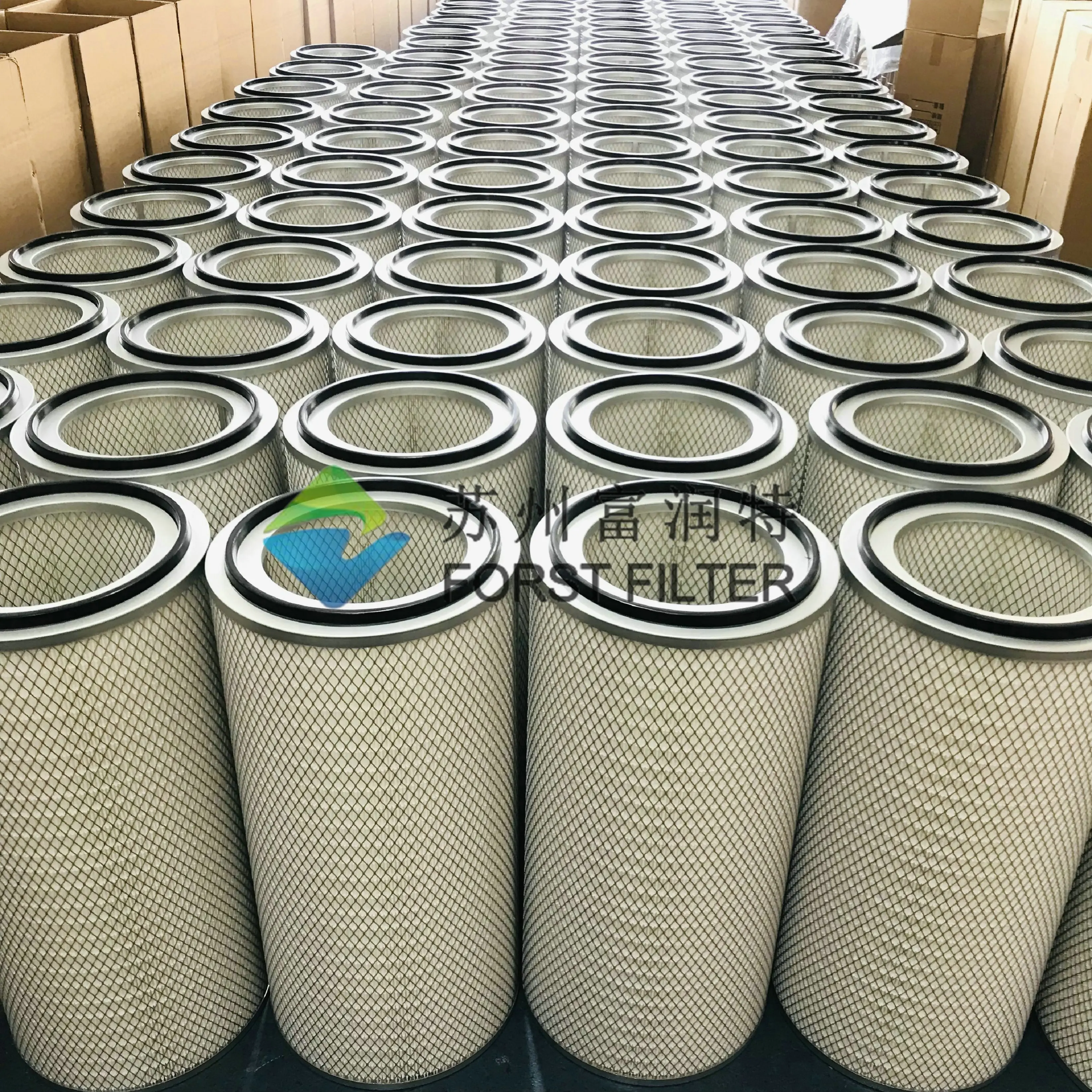 Hardware Polishing Sandblasting Workshop Industrial 0.3 Micron CNC Cylinder Laser Fume Nano Pleated Air Filter Cartridge