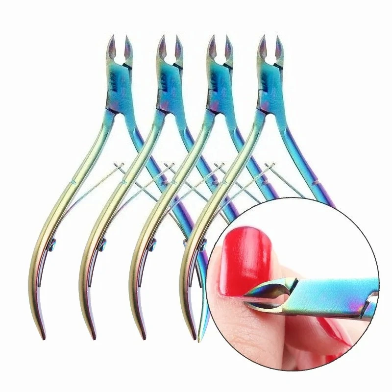 BORN PRETTY Nail Cuticle Nipper Scissors Stainless Steel Rainbow Tweezer Clipper Dead Skin Remover Scissor Plier Pusher Tool