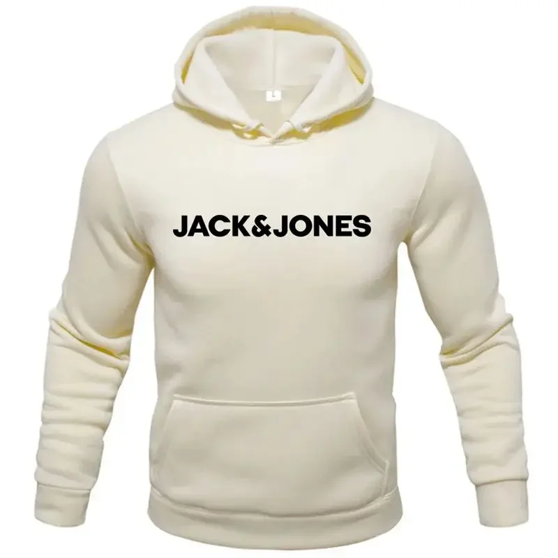 Jack and Jones trendy fashion casual sportswear comfortable printed loose top pullover hooded sweatshirt street wear