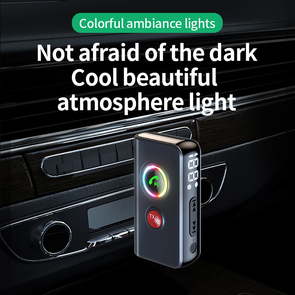 2 in 1 무선 블루투스 5.4 리시버 송신기, 3.5mm Aux 잭 음악 오디오 어댑터, 자동차 헤드폰 TV 스피커용 핸즈프리
