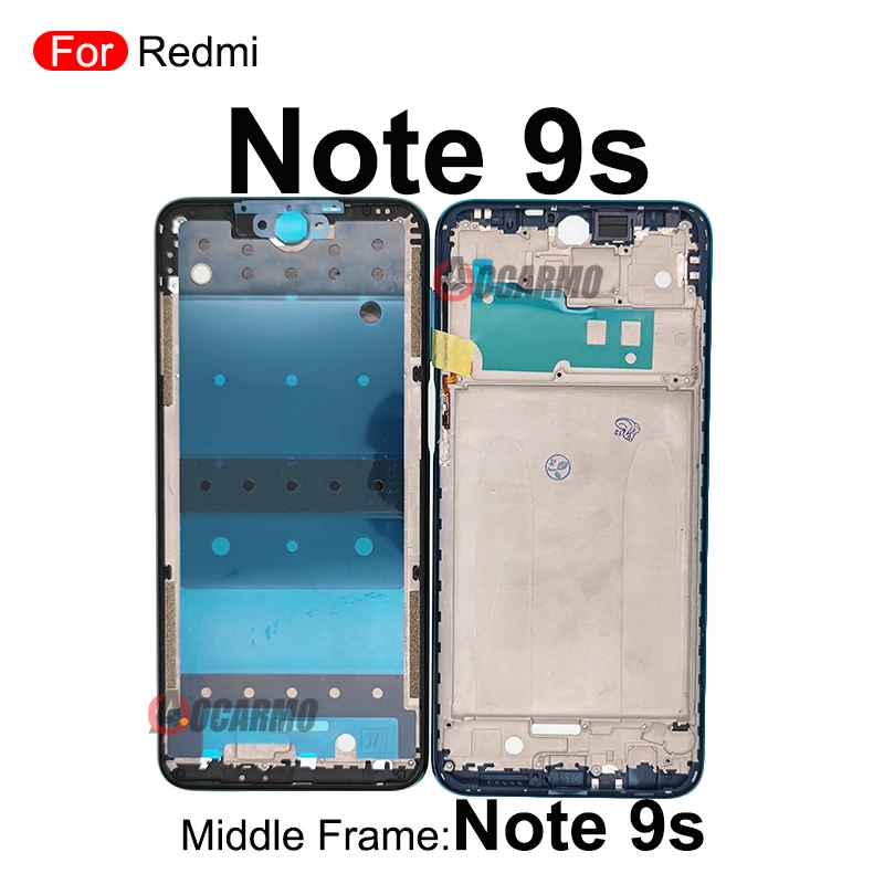 Blue Black White Middle Frame With Side Keys Replacement Parts For Redmi Note 9s