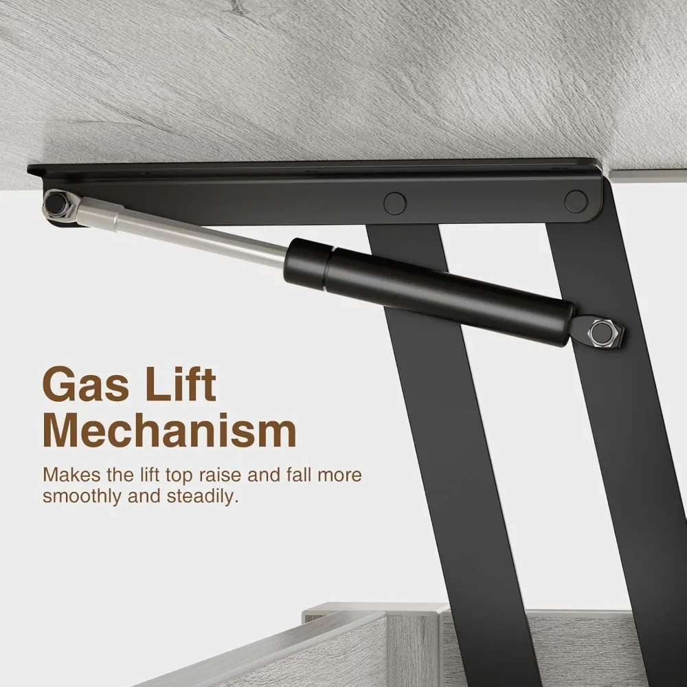 Coffee Table Lift Top, Multi-function Convertible Coffee Table With Drawers And Hidden Compartment, Converts To Dining Table